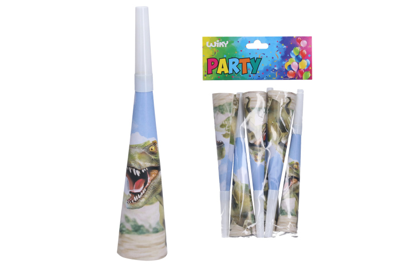 Wiky Párty trumpetky Dino 20 cm 6 ks