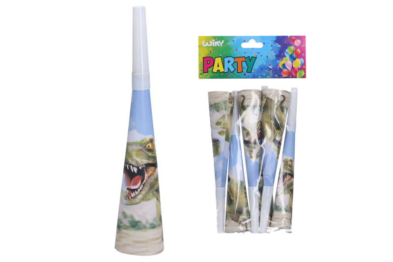 Wiky Párty trumpetky Dino 20 cm 6 ks