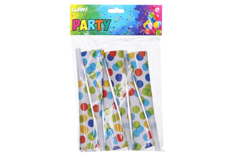 wiky Párty trumpekty TEČKY 20 cm, 6 ks