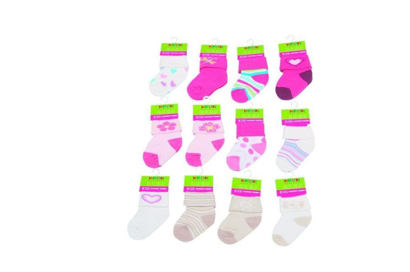 Kojenecké ponožky dívčí  12 pack (0 až 6m), Pidilidi, PD500, holka - 0-6m | 0-6m