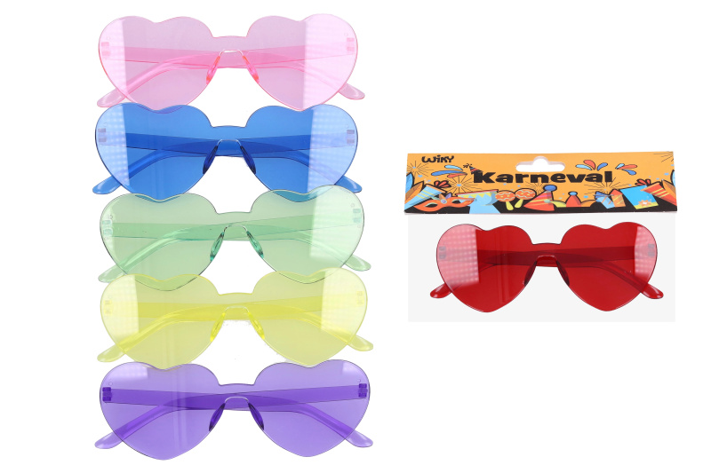 Wiky Set karneval - brýle plastové srdíčka