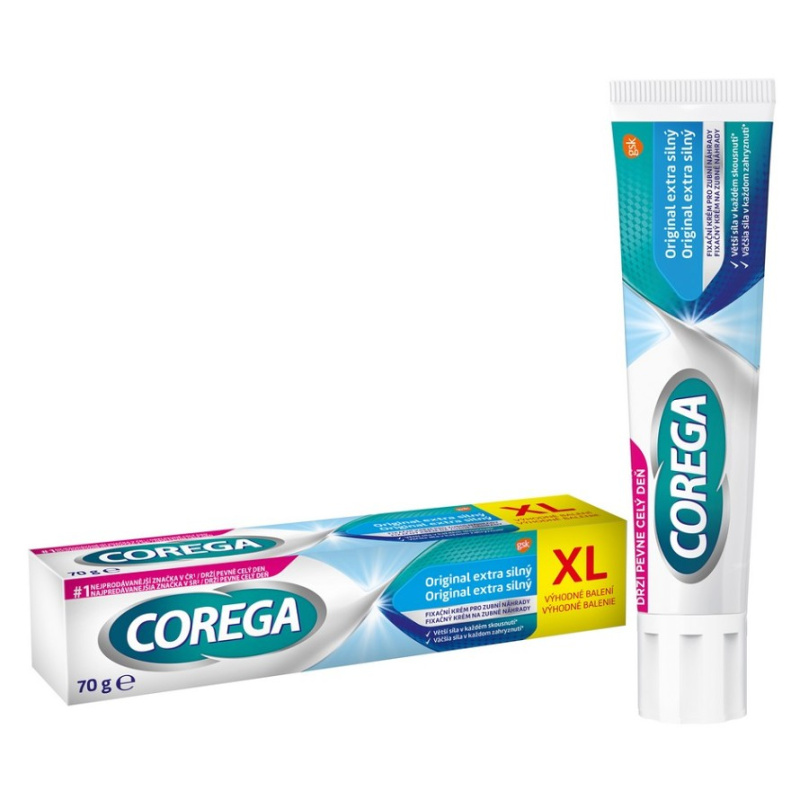 Corega Original Extra Strong fixační krém pro zubní náhrady s extra silnou fixací 70 g