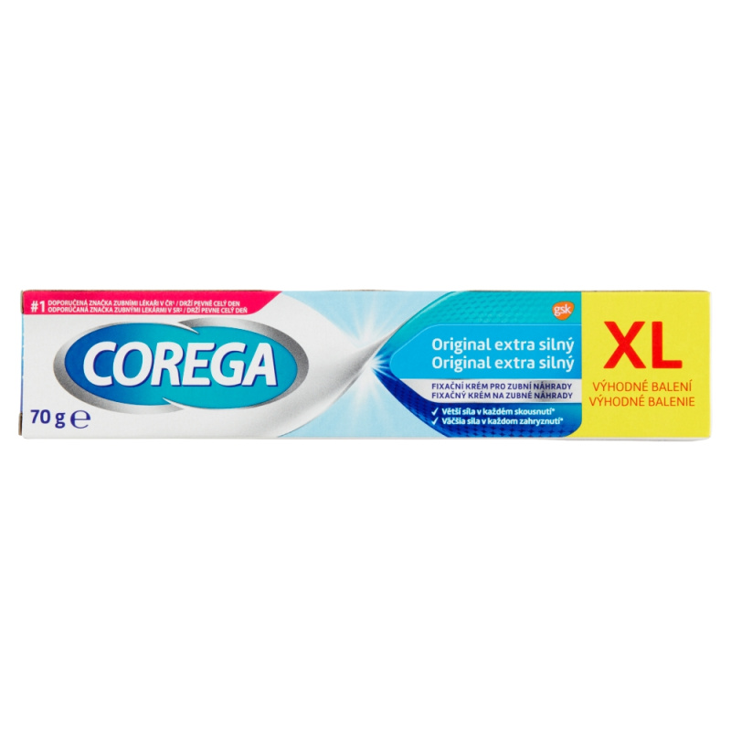 Corega Original Extra Strong fixační krém pro zubní náhrady s extra silnou fixací 70 g