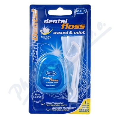REBI-DENTAL Dentální nit voskovaná Mentol 50 m