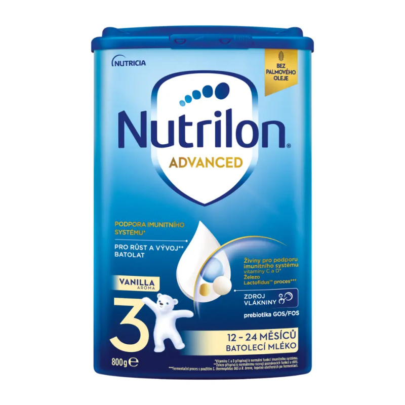 NUTRILON 3 Advanced Vanilla Batolecí mléko od 12-24 měsíců 800 g