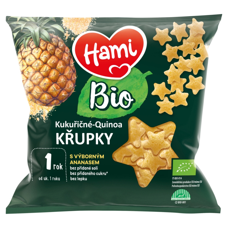 HAMI BIO Kukuřičné-quinoa křupky ananas 20g 12m+