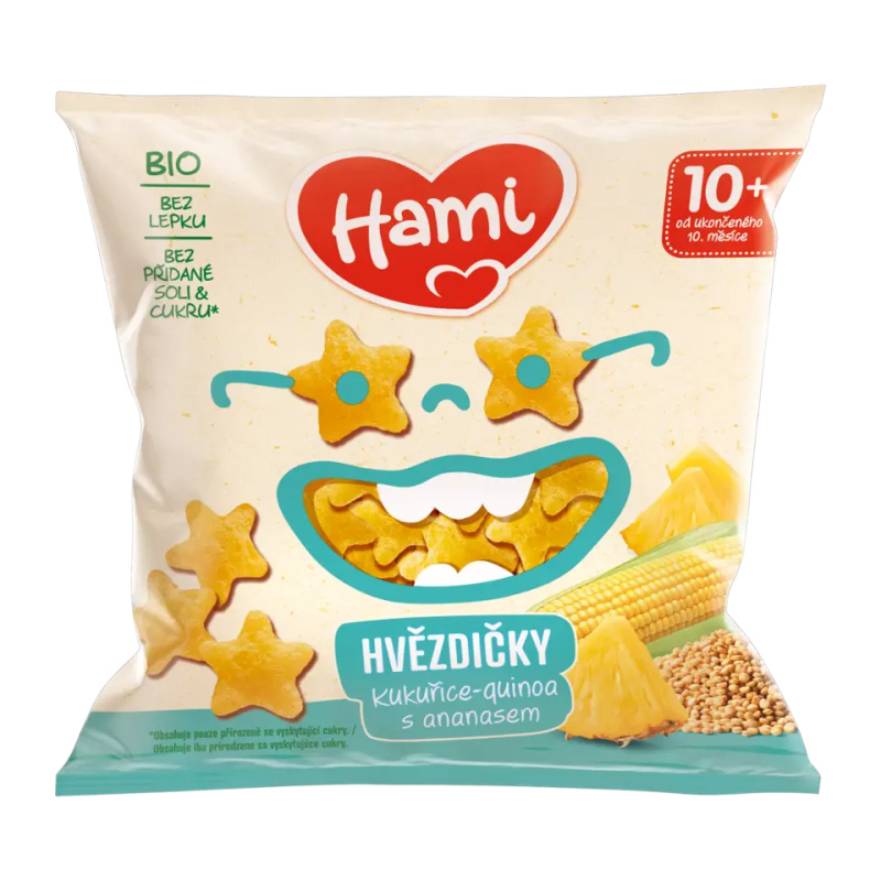 HAMI BIO Kukuřičné-quinoa křupky ananas 20g 12m+