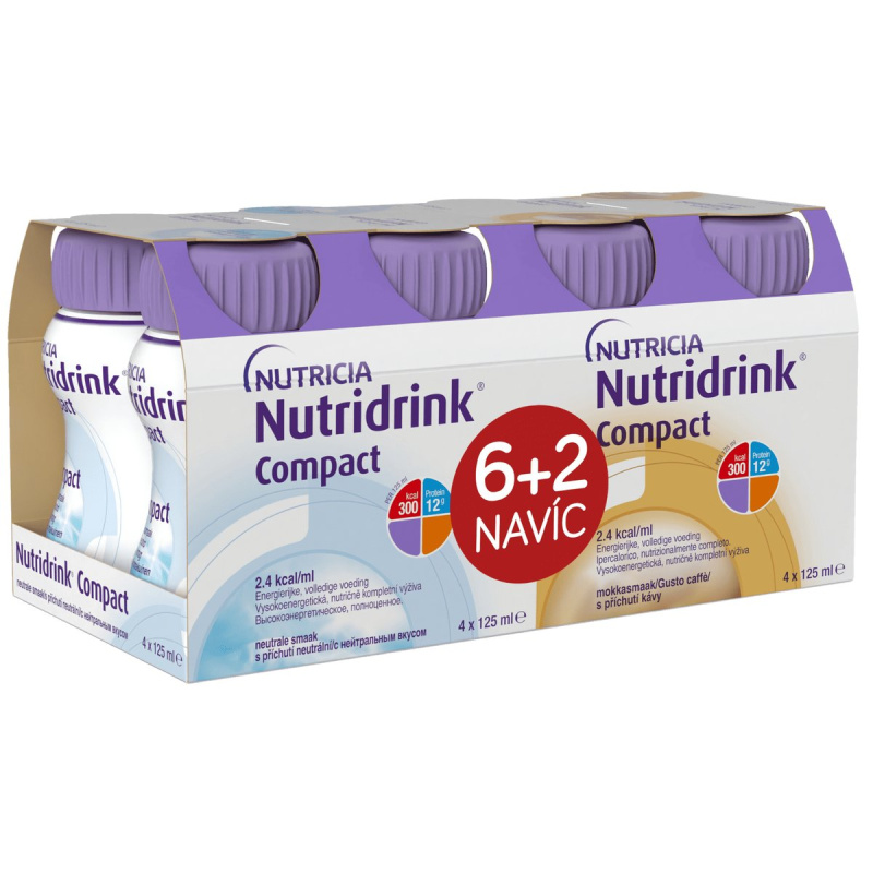 Nutridrink Compact 6+2 (neutral-káva) 8x125ml