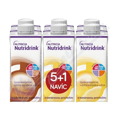 NUTRIDRINK Balíček 5+1 čokolada a banán 6 x 200 ml