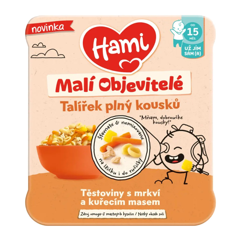 HAMI Malí objevitelé těstoviny s mrkví a kuřecím masem 200 g