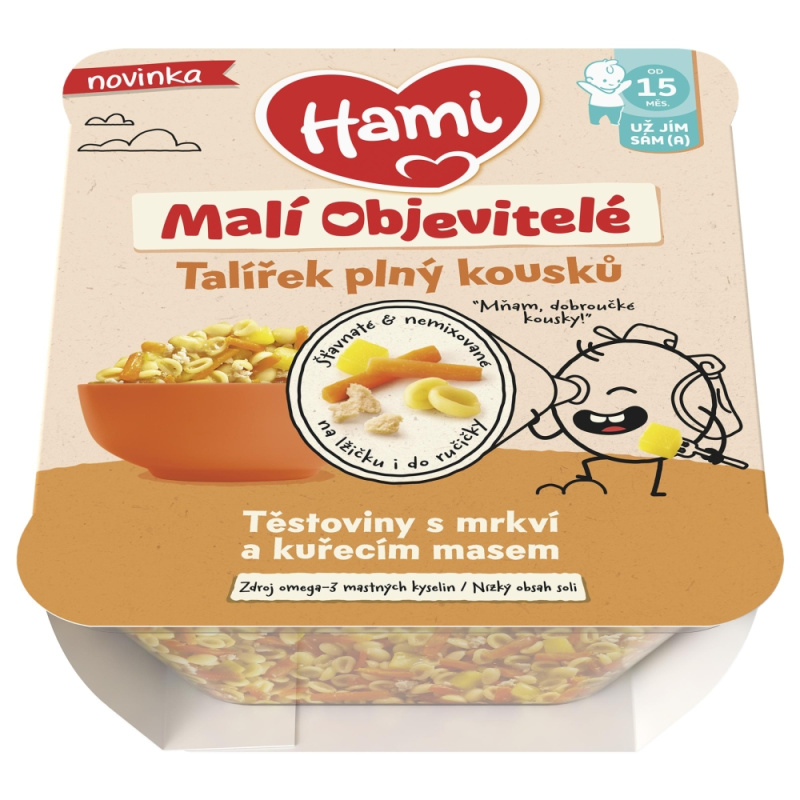 Hami Malí Objevitelé těstoviny s mrkví a kuřecím masem