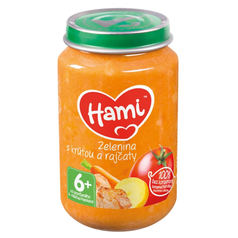 Hami Příkrm zelenina s krůtou a rajčaty