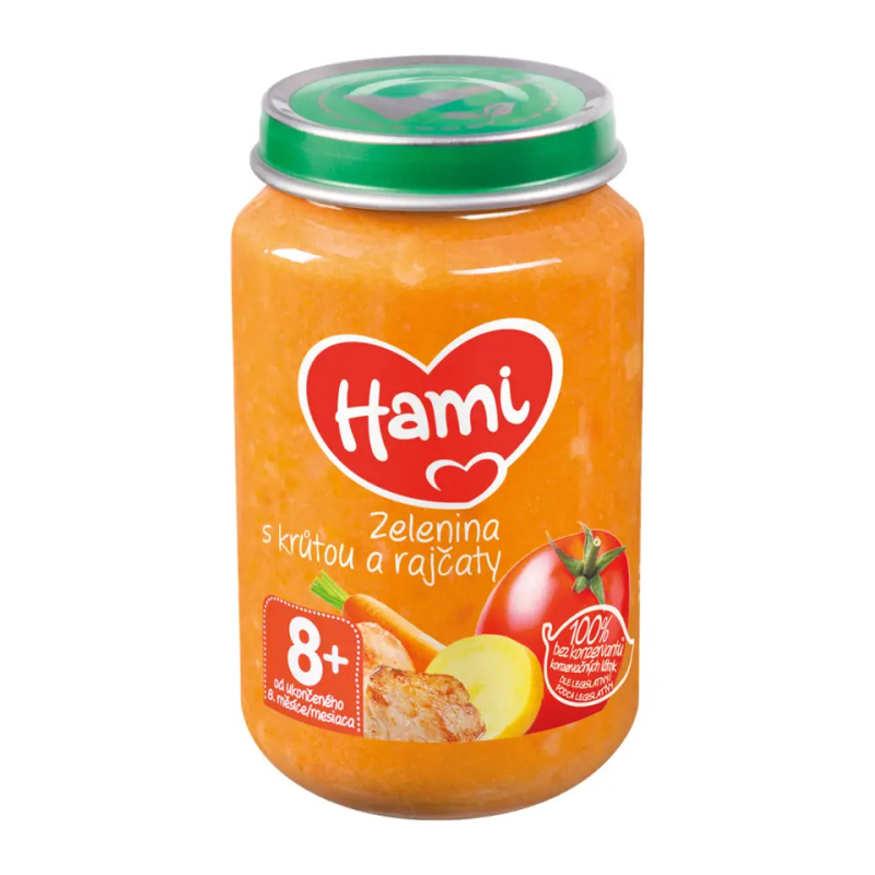 Hami Příkrm zelenina s krůtou a rajčaty