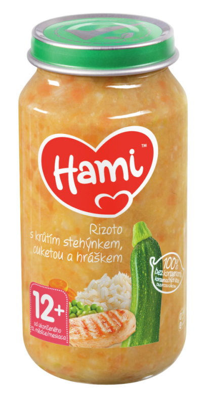 HAMI Rizoto s krůtím, cuketou a hráškem od 12.měsíce  250 g