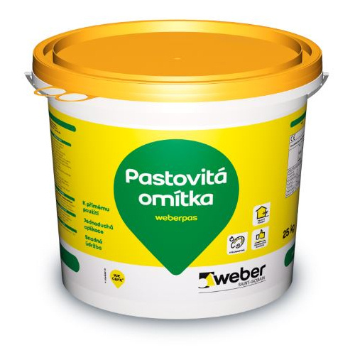 Omítka silikonsilikátová weberpas extraClean zrnitá 1,5 mm BI00 - bílá 25 kg