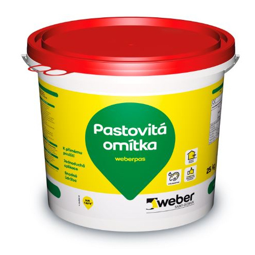 Omítka silikátová weberpas extraClean active zrnitá 1,5 mm BI00 – bílá 25 kg