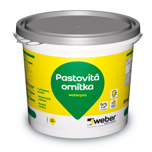 Omítka silikonová weberpas silikon zrnitá 1,5 mm BI00 25 kg