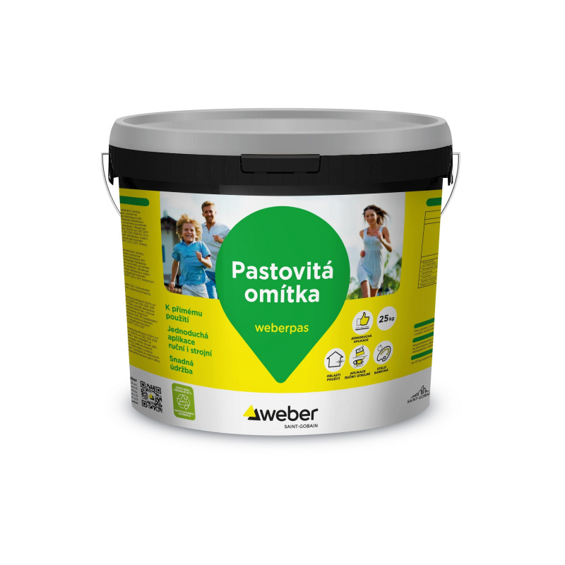 Omítka silikonová weberpas silikon rýhovaná 3 mm BI00 25 kg