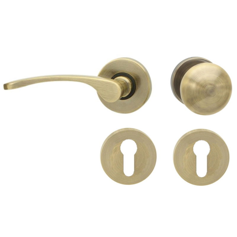 Cobra Rozetové dveřní kování LAURA-R PZ LI, KL/KO, česaný bronz
