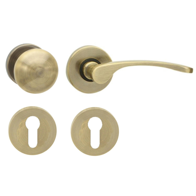 Cobra Rozetové dveřní kování LAURA-R PZ RE, KL/KO, česaný bronz