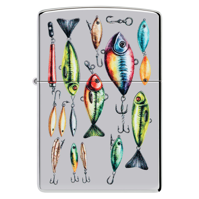 Zippo benzínový zapalovač fishing hooks design