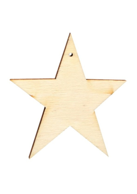 Dřevěný výřez hvězda modern velká plná, pr. 7,5 cm OPTYS, spol. s r.o.