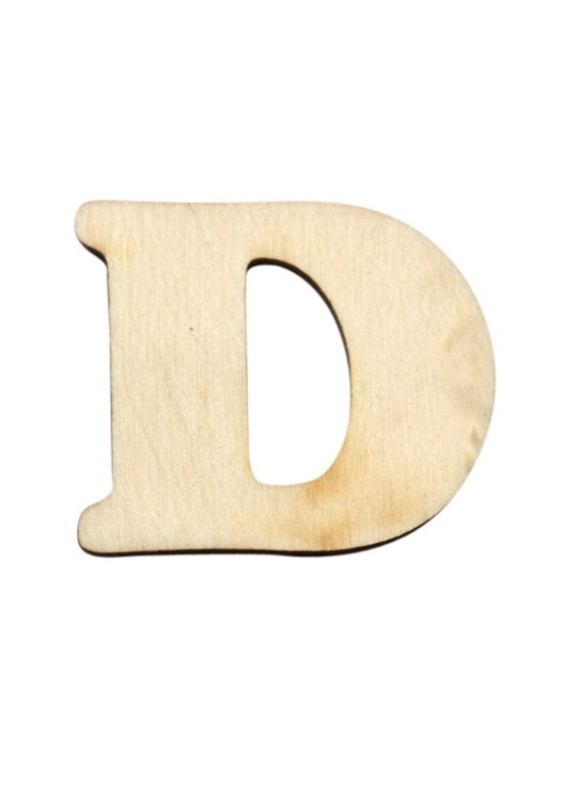 Dřevěný výřez písmeno D, 4 x 4 cm OPTYS, spol. s r.o.