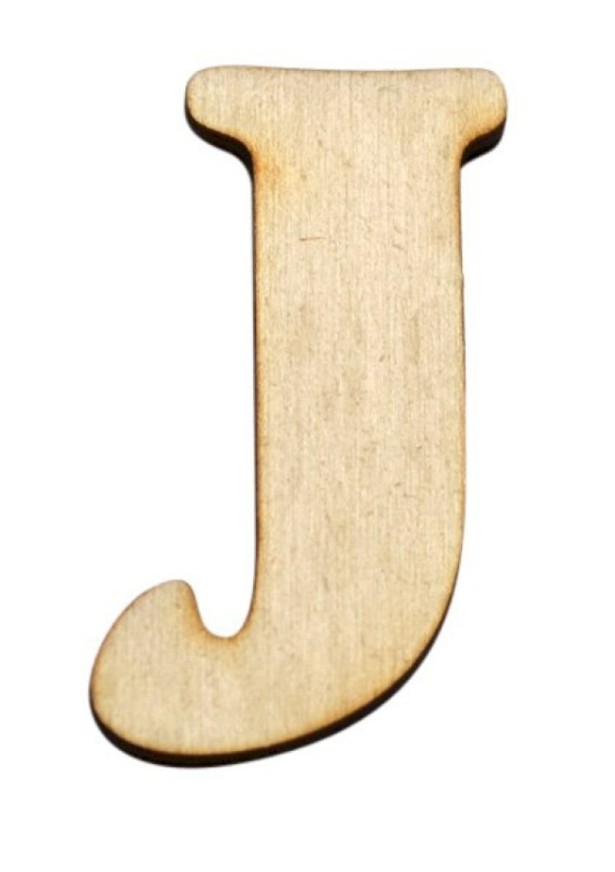 Dřevěný výřez písmeno J, 2 x 4 cm OPTYS, spol. s r.o.