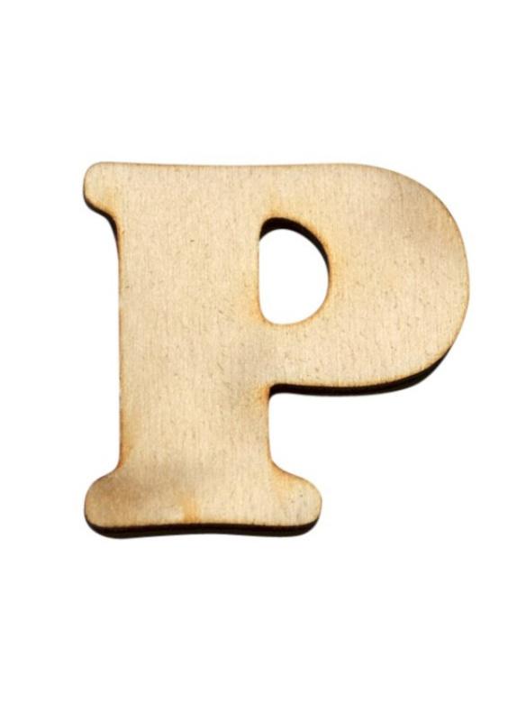 Dřevěný výřez písmeno P, 4 x 4 cm OPTYS, spol. s r.o.