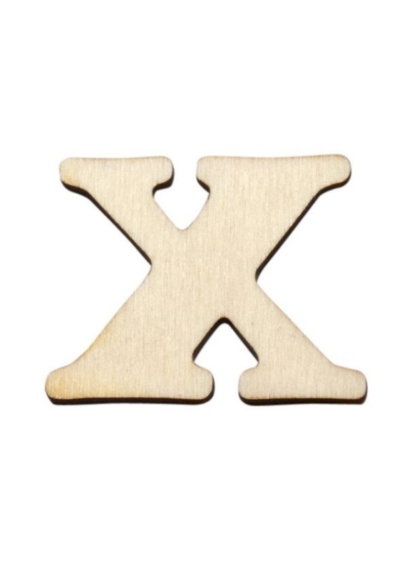 Dřevěný výřez písmeno X, 4,5 x 4 cm OPTYS, spol. s r.o.