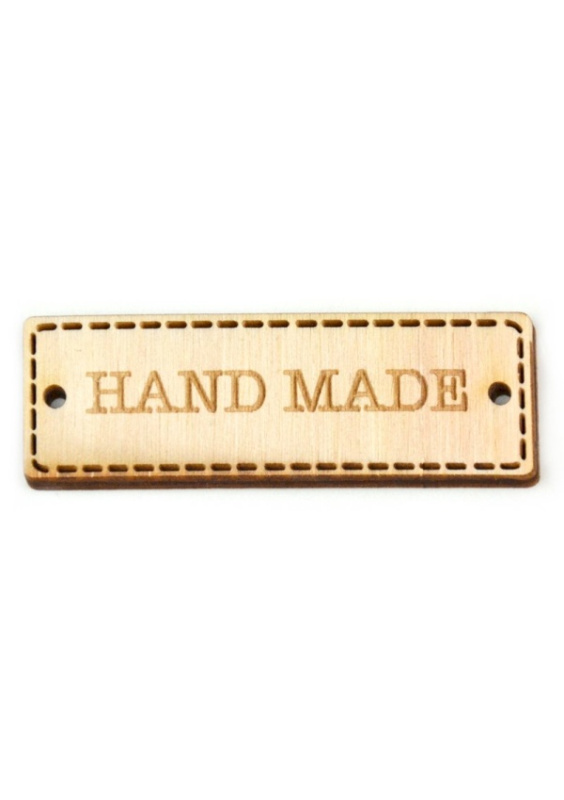 Dřevěný výřez visačka HAND MADE, 6 x 2 cm OPTYS, spol. s r.o.
