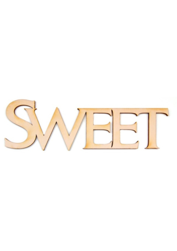 Dřevěný výřez nápis SWEET, 17,5 x 6 cm OPTYS, spol. s r.o.