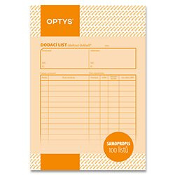 Dodací listy Optys - A5, 100 listů