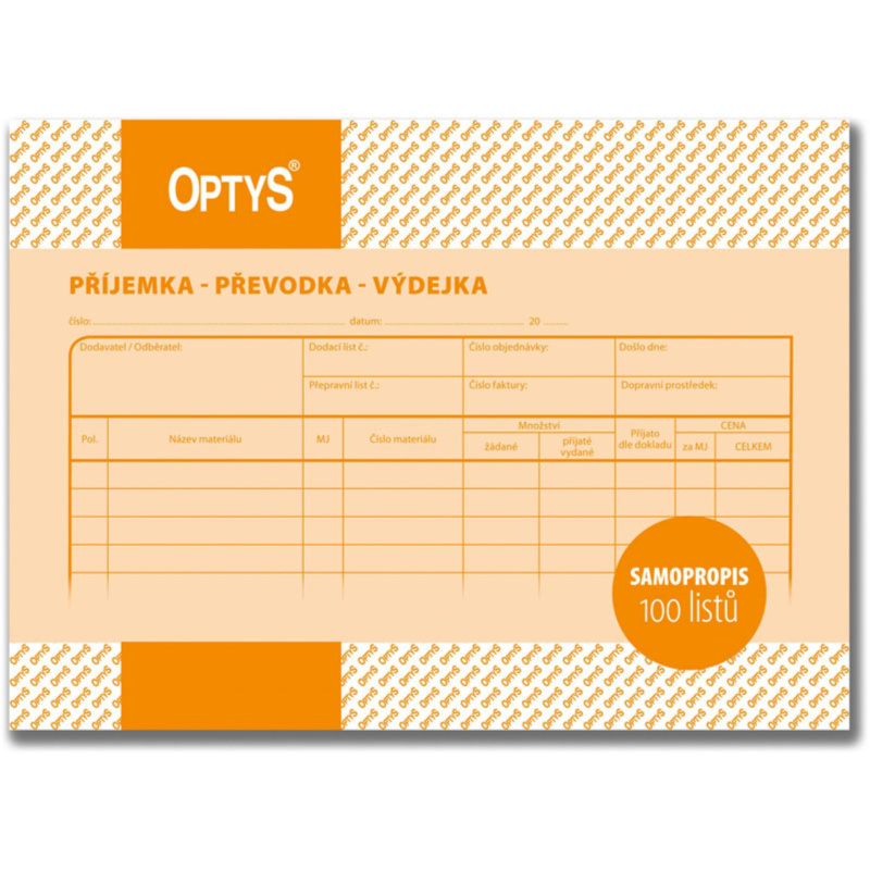 Optys  Příjemka, převodka, výdejka