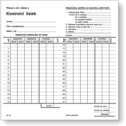 Optys - kontrolní lístek - 100 ks