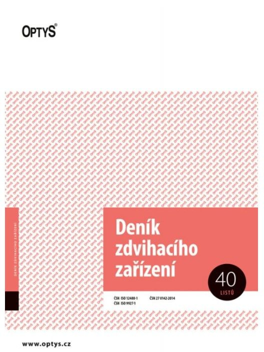 Optys - Deník zdvihacího zařízení