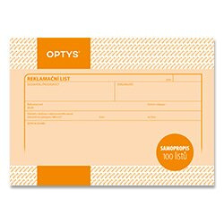 Optys  List reklamační A5 NCR