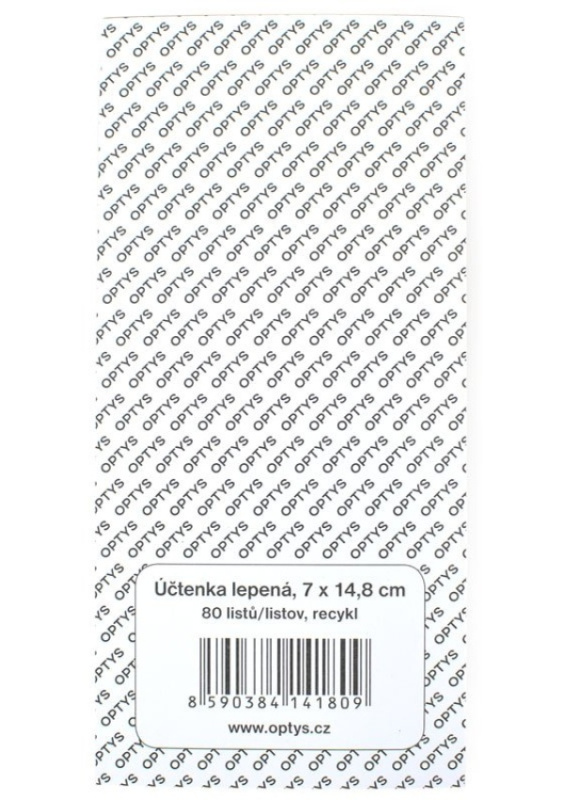 Lepená účtenka recykl, 10 ks OPTYS, spol. s r.o.