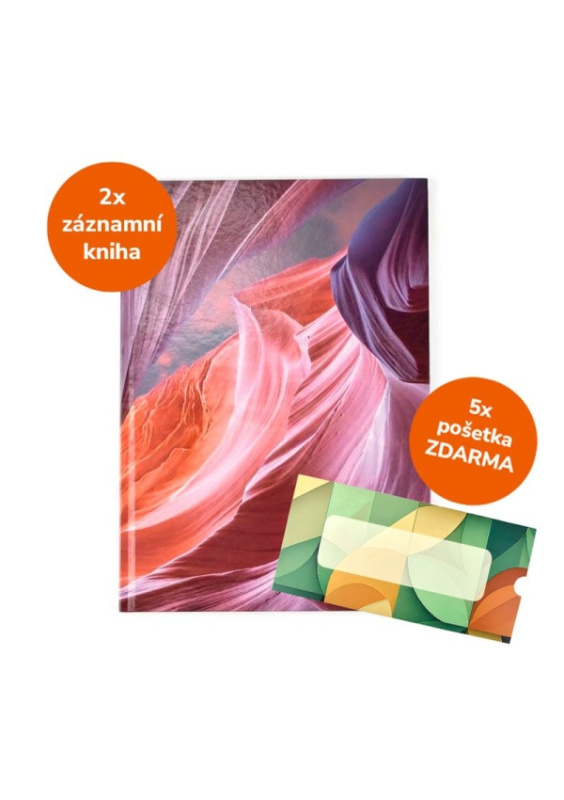 Akční set, záznamní knihy A4, linka, Pudrová bouře OPTYS, spol. s r.o.