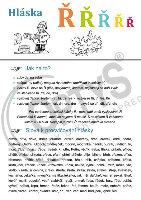 Logoped. cvičebnice hláska Ř, dvojlist A4 OPTYS, spol. s r.o.