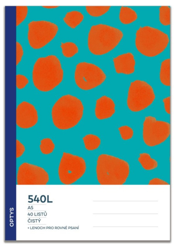 Školní sešit 540L, čistý, s integrovaným lenochem, jahůdky OPTYS, spol. s r.o.