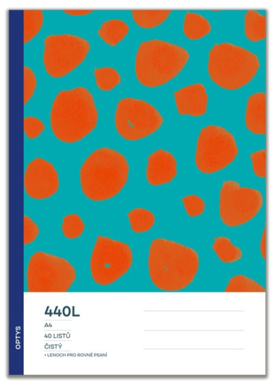 Školní sešit 440L, čistý, s integrovaným lenochem, jahůdky OPTYS, spol. s r.o.