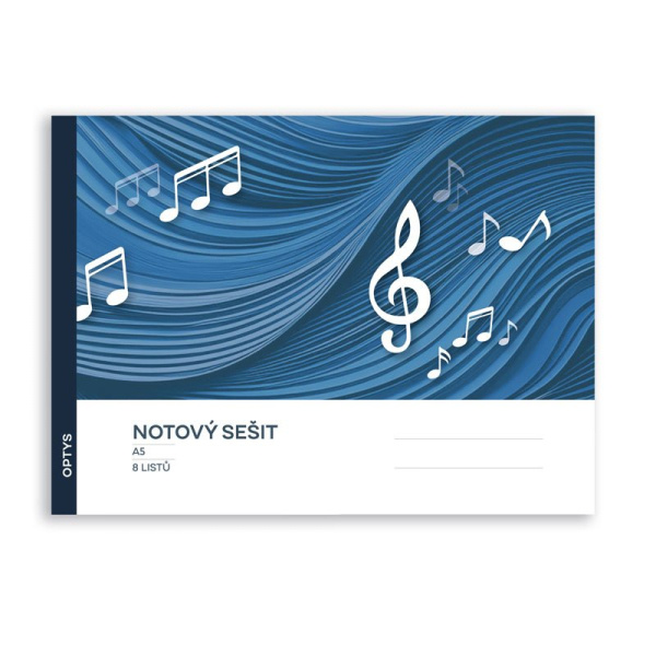 Školní sešit notový, 8 listů OPTYS, spol. s r.o.