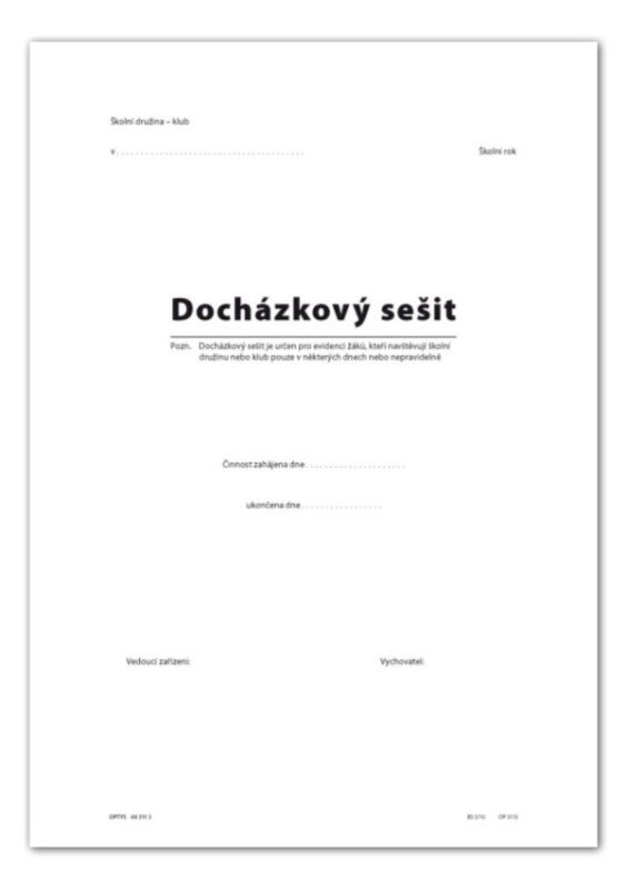 Docház. sešit pro žáky, A4, 250 str. OPTYS, spol. s r.o.