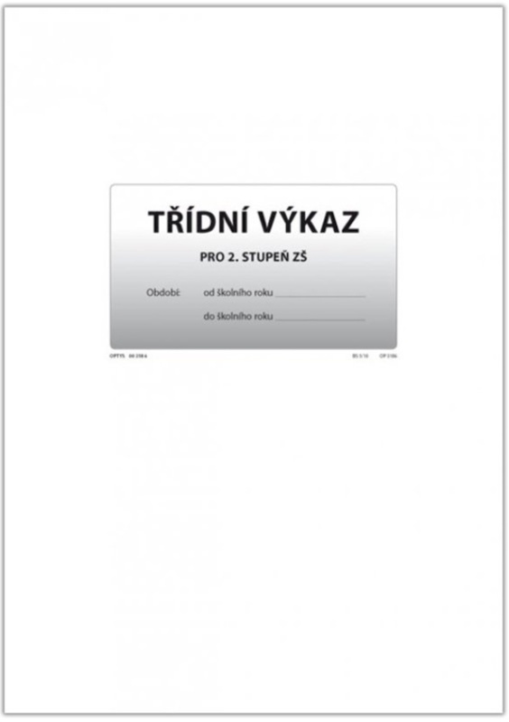 Třídní výkaz pro 2. stupeň ZŠ OPTYS, spol. s r.o.