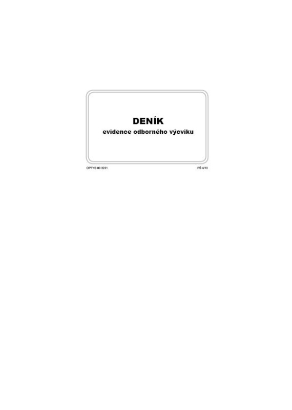 Deník evidence odborného výcviku (pro skupinový výcvik) OPTYS, spol. s r.o.