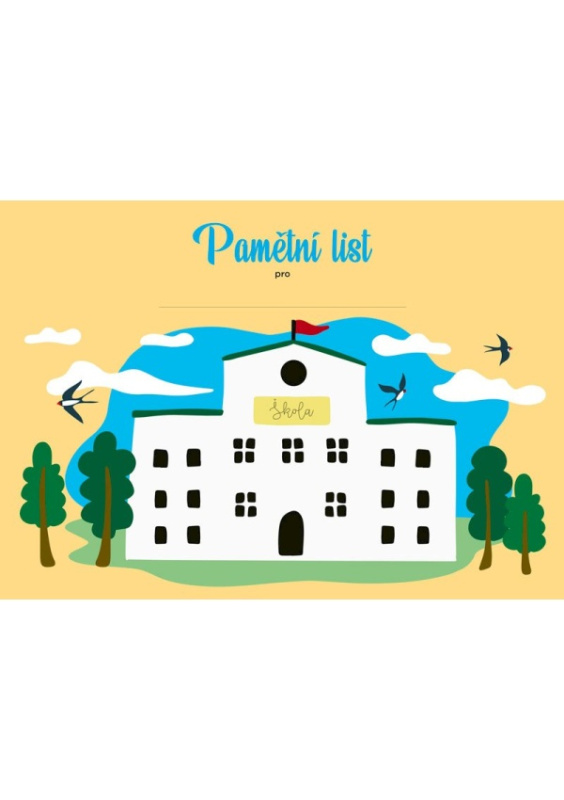 Pamětní list, škola OPTYS, spol. s r.o.