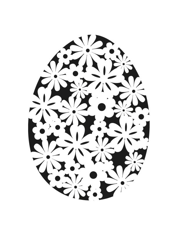 Šablona vajíčko , kytky,  15 x 10 cm, plast OPTYS, spol. s r.o.