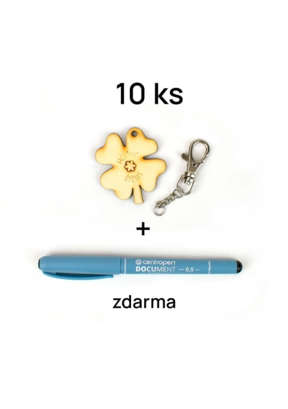Sada na přívěsky čtyřlístky, 10 ks + popisovač zdarma OPTYS, spol. s r.o.