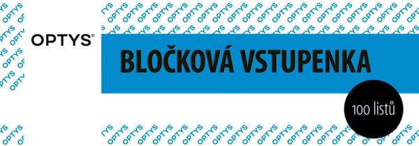 Bločková vstupenka, 100 listů, modrá OPTYS, spol. s r.o.